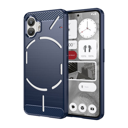 Nothing Phone 2 Carbon Fiber Brushed Texture TPU Protective Phone Case Shockproof Slim Cover
