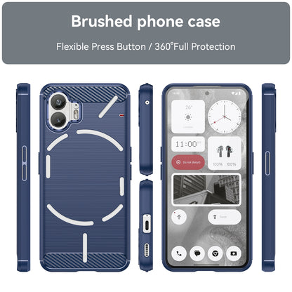 Nothing Phone 2 Carbon Fiber Brushed Texture TPU Protective Phone Case Shockproof Slim Cover