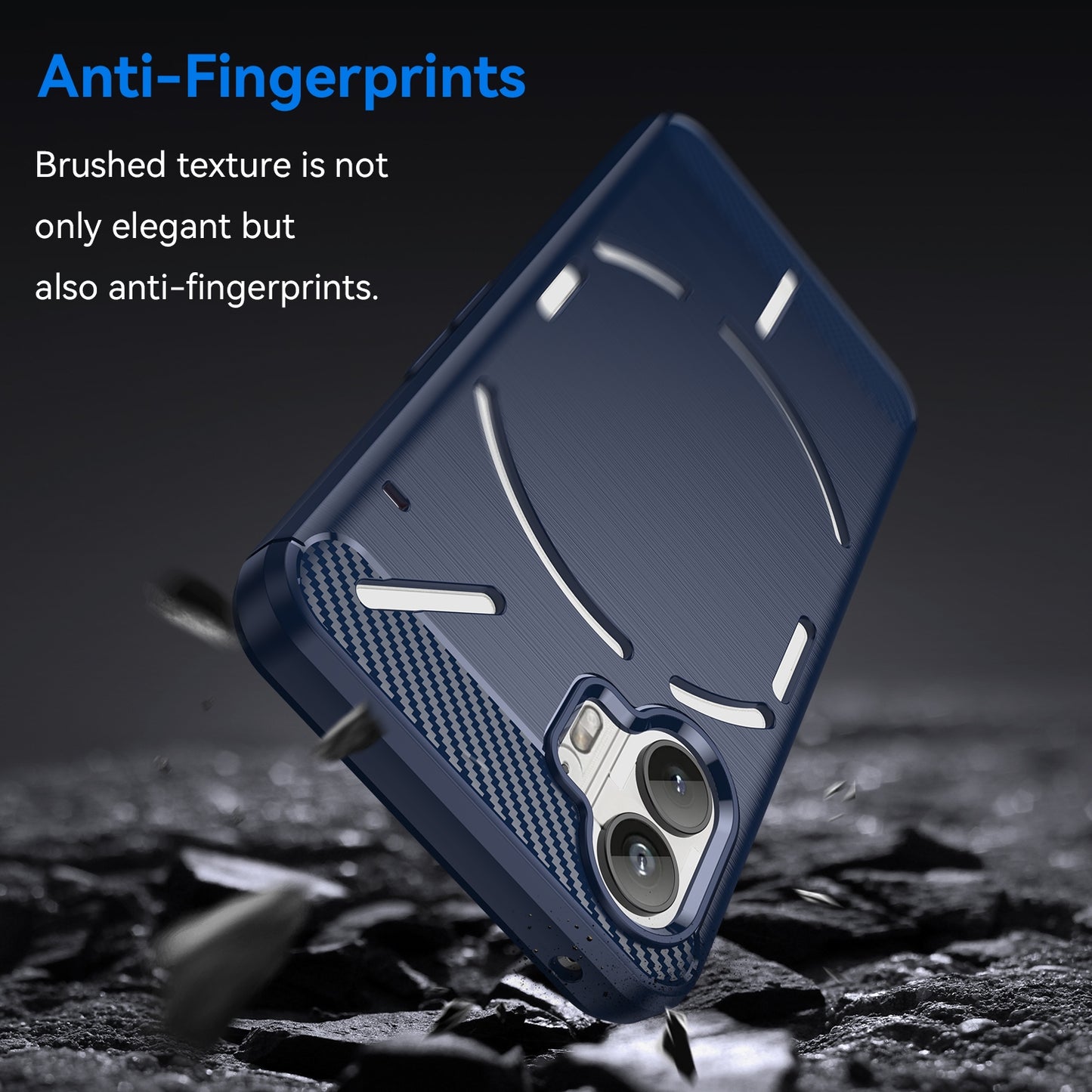 Nothing Phone 2 Carbon Fiber Brushed Texture TPU Protective Phone Case Shockproof Slim Cover