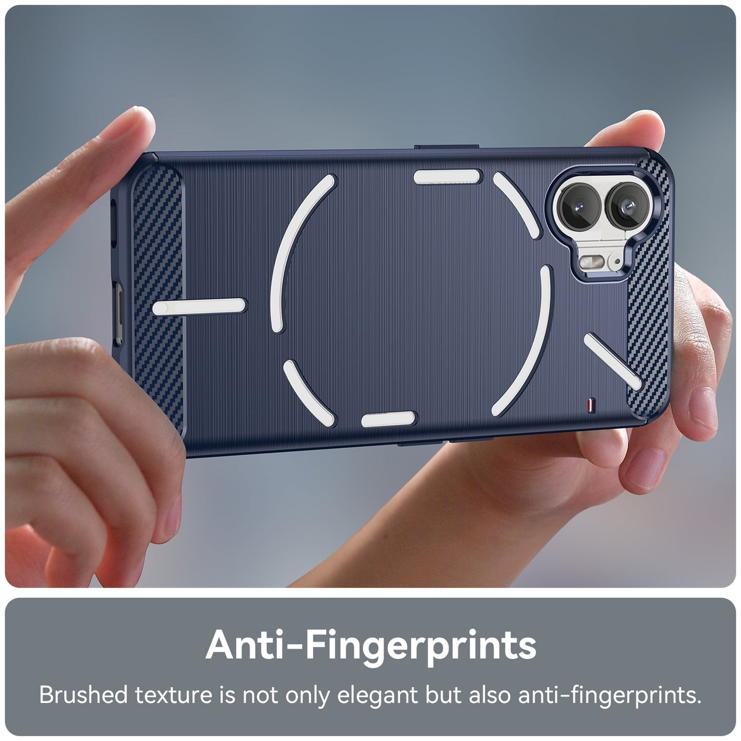 Nothing Phone 2 Carbon Fiber Brushed Texture TPU Protective Phone Case Shockproof Slim Cover