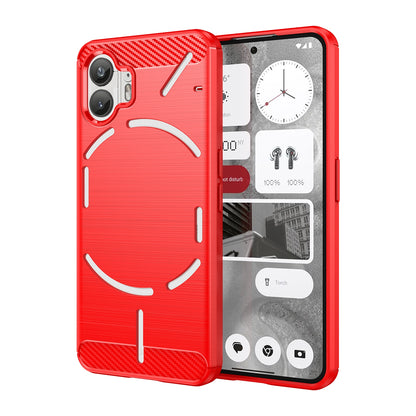 Nothing Phone 2 Carbon Fiber Brushed Texture TPU Protective Phone Case Shockproof Slim Cover