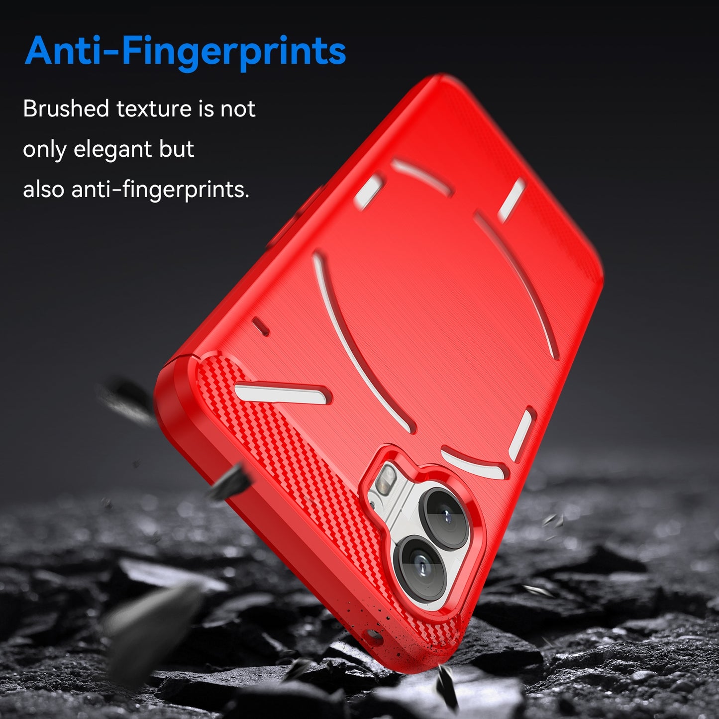 Nothing Phone 2 Carbon Fiber Brushed Texture TPU Protective Phone Case Shockproof Slim Cover