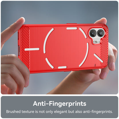 Nothing Phone 2 Carbon Fiber Brushed Texture TPU Protective Phone Case Shockproof Slim Cover