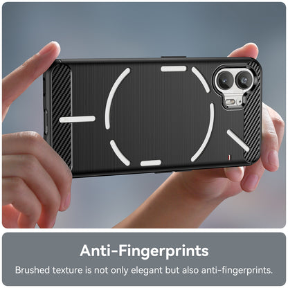 Nothing Phone 2 Carbon Fiber Brushed Texture TPU Protective Phone Case Shockproof Slim Cover