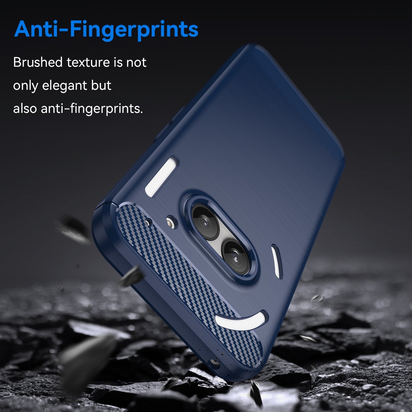 Nothing Phone 2a Carbon Fiber Brushed Texture TPU Protective Phone Case Shockproof Slim Cover