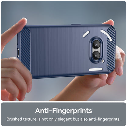 Nothing Phone 2a Carbon Fiber Brushed Texture TPU Protective Phone Case Shockproof Slim Cover