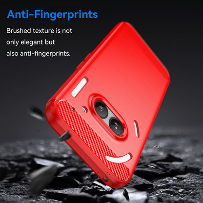 Nothing Phone 2a Carbon Fiber Brushed Texture TPU Protective Phone Case Shockproof Slim Cover