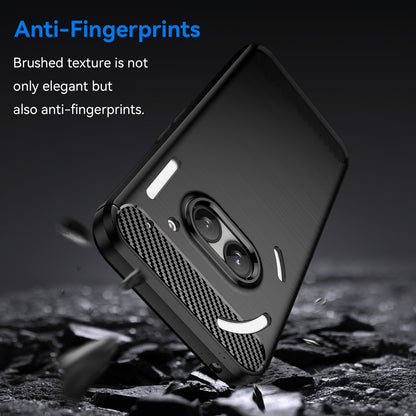 Nothing Phone 2a Carbon Fiber Brushed Texture TPU Protective Phone Case Shockproof Slim Cover
