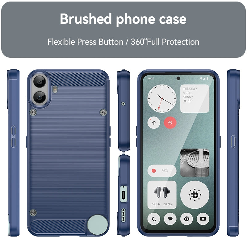 Nothing CMF Phone 1 Carbon Fiber Brushed Texture TPU Protective Phone Case Shockproof Slim Cover