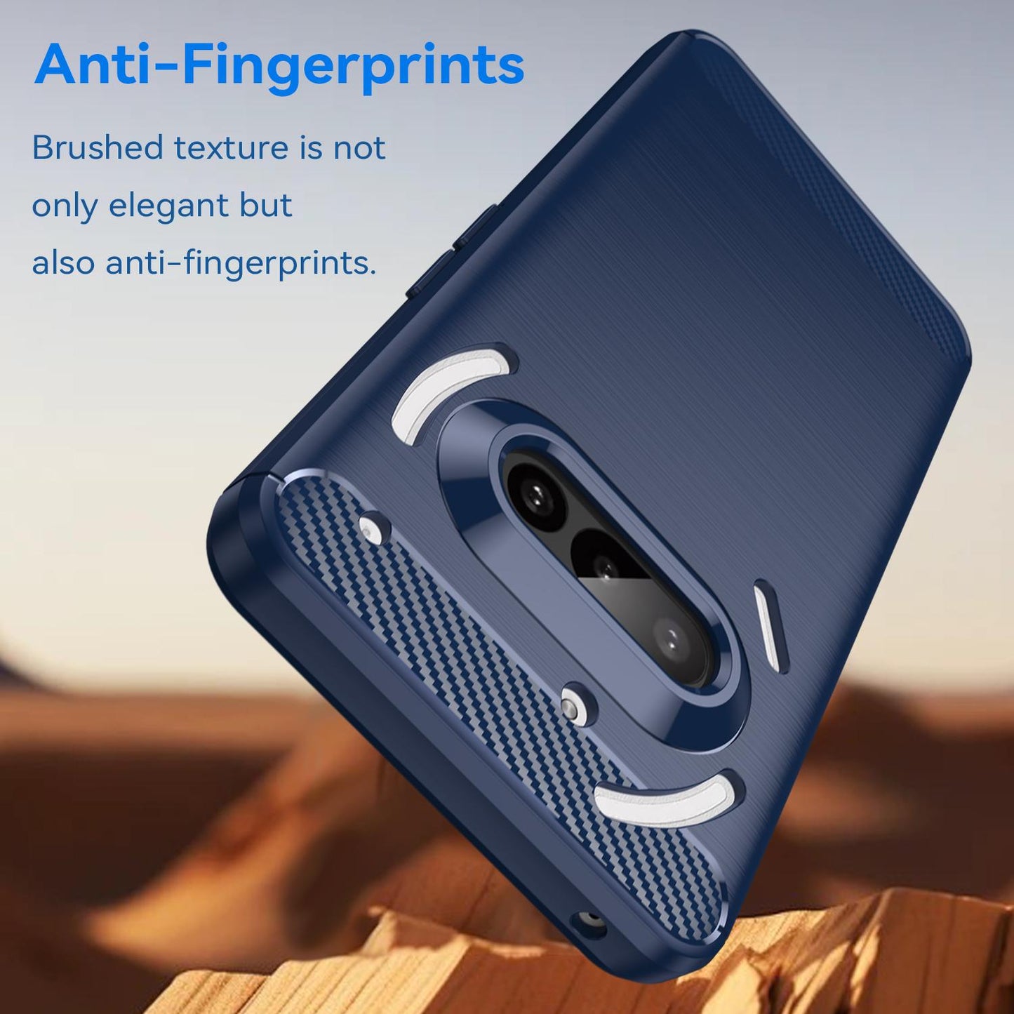 Nothing Phone 3a Carbon Fiber Brushed Texture TPU Protective Phone Case Shockproof Slim Cover
