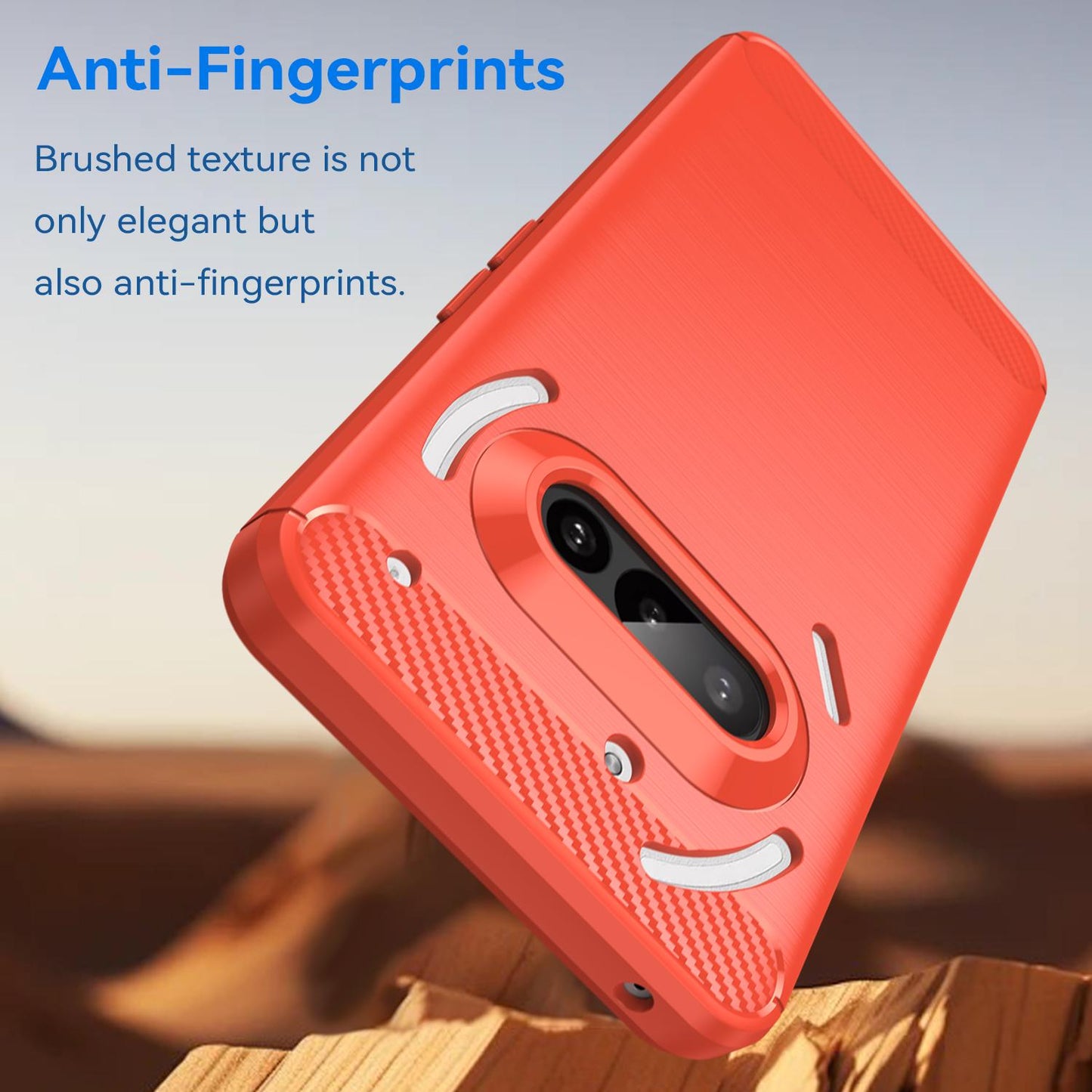 Nothing Phone 3a Carbon Fiber Brushed Texture TPU Protective Phone Case Shockproof Slim Cover