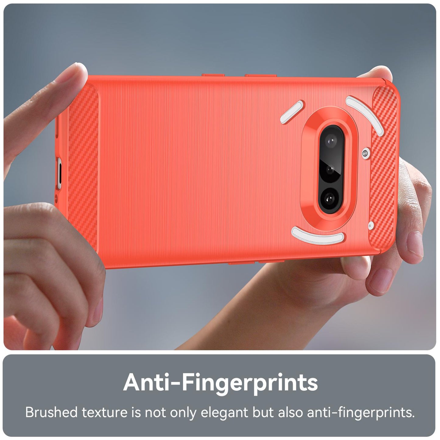 Nothing Phone 3a Carbon Fiber Brushed Texture TPU Protective Phone Case Shockproof Slim Cover