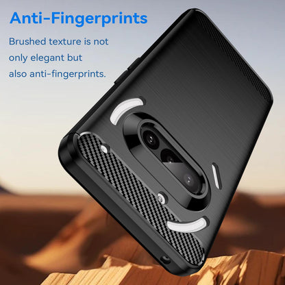Nothing Phone 3a Carbon Fiber Brushed Texture TPU Protective Phone Case Shockproof Slim Cover