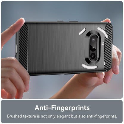 Nothing Phone 3a Carbon Fiber Brushed Texture TPU Protective Phone Case Shockproof Slim Cover