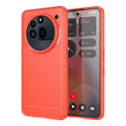 Nothing Phone 3a Pro Carbon Fiber Brushed Texture TPU Protective Phone Case Shockproof Slim Cover