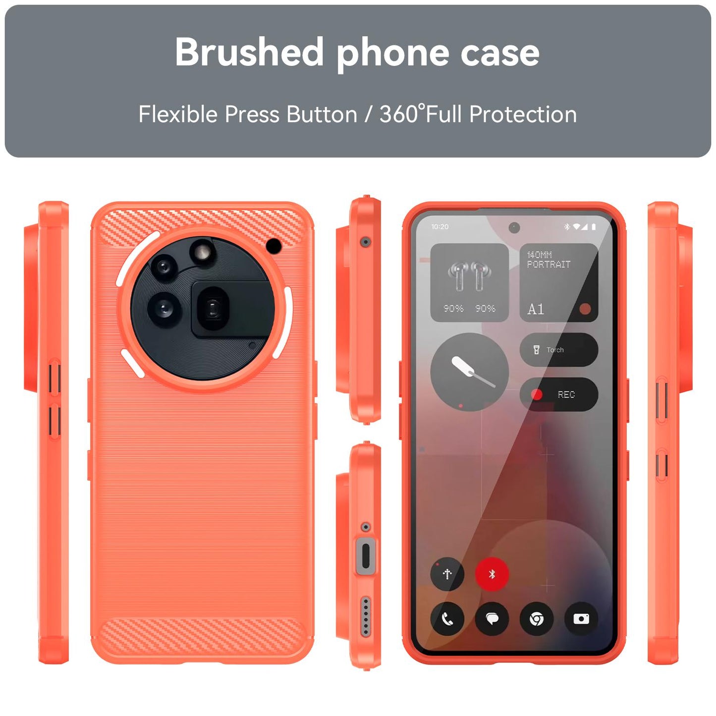 Nothing Phone 3a Pro Carbon Fiber Brushed Texture TPU Protective Phone Case Shockproof Slim Cover