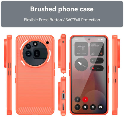 Nothing Phone 3a Pro Carbon Fiber Brushed Texture TPU Protective Phone Case Shockproof Slim Cover