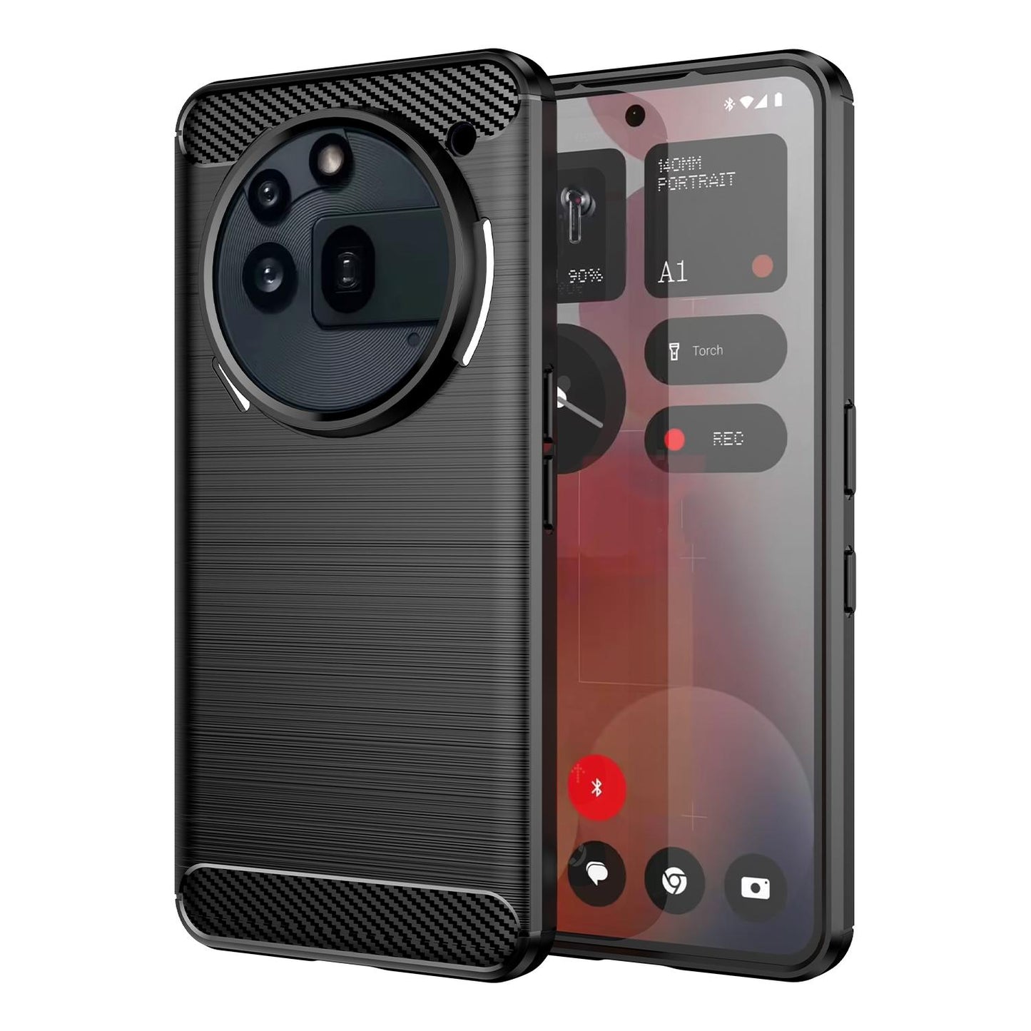 Nothing Phone 3a Pro Carbon Fiber Brushed Texture TPU Protective Phone Case Shockproof Slim Cover