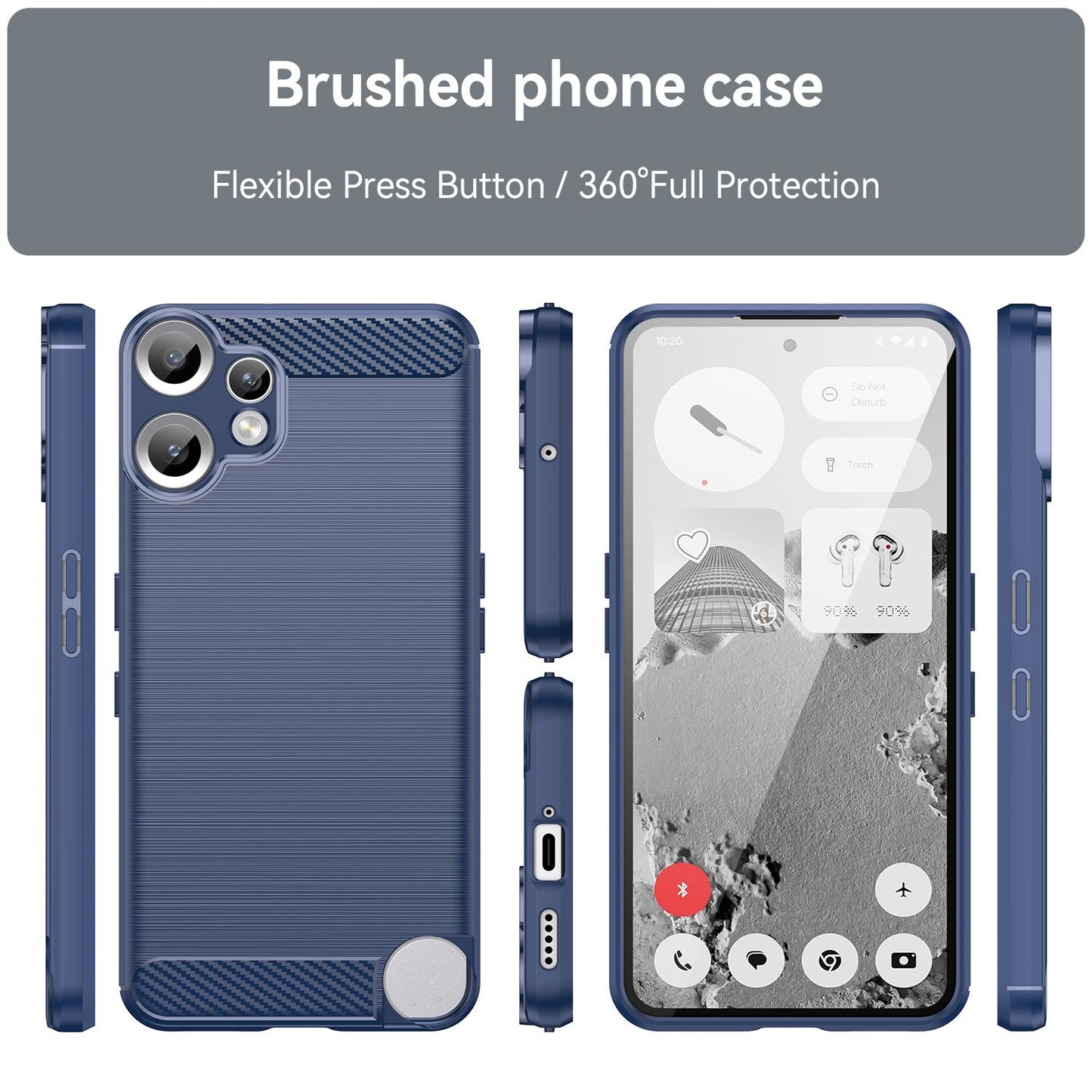 Nothing CMF Phone 2 Pro Carbon Fiber Brushed Texture TPU Protective Phone Case Shockproof Slim Cover