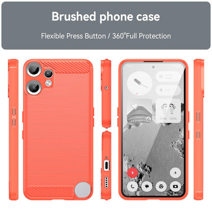 Nothing CMF Phone 2 Pro Carbon Fiber Brushed Texture TPU Protective Phone Case Shockproof Slim Cover