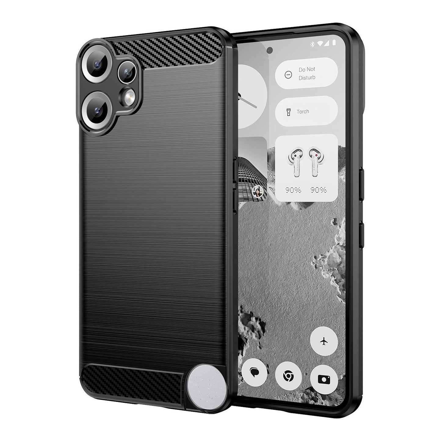 Nothing CMF Phone 2 Pro Carbon Fiber Brushed Texture TPU Protective Phone Case Shockproof Slim Cover