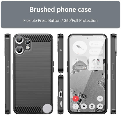 Nothing CMF Phone 2 Pro Carbon Fiber Brushed Texture TPU Protective Phone Case Shockproof Slim Cover
