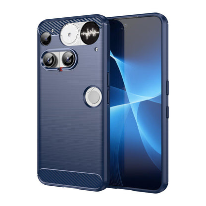 Nothing Phone 3 Carbon Fiber Brushed Texture TPU Protective Phone Case Shockproof Slim Cover