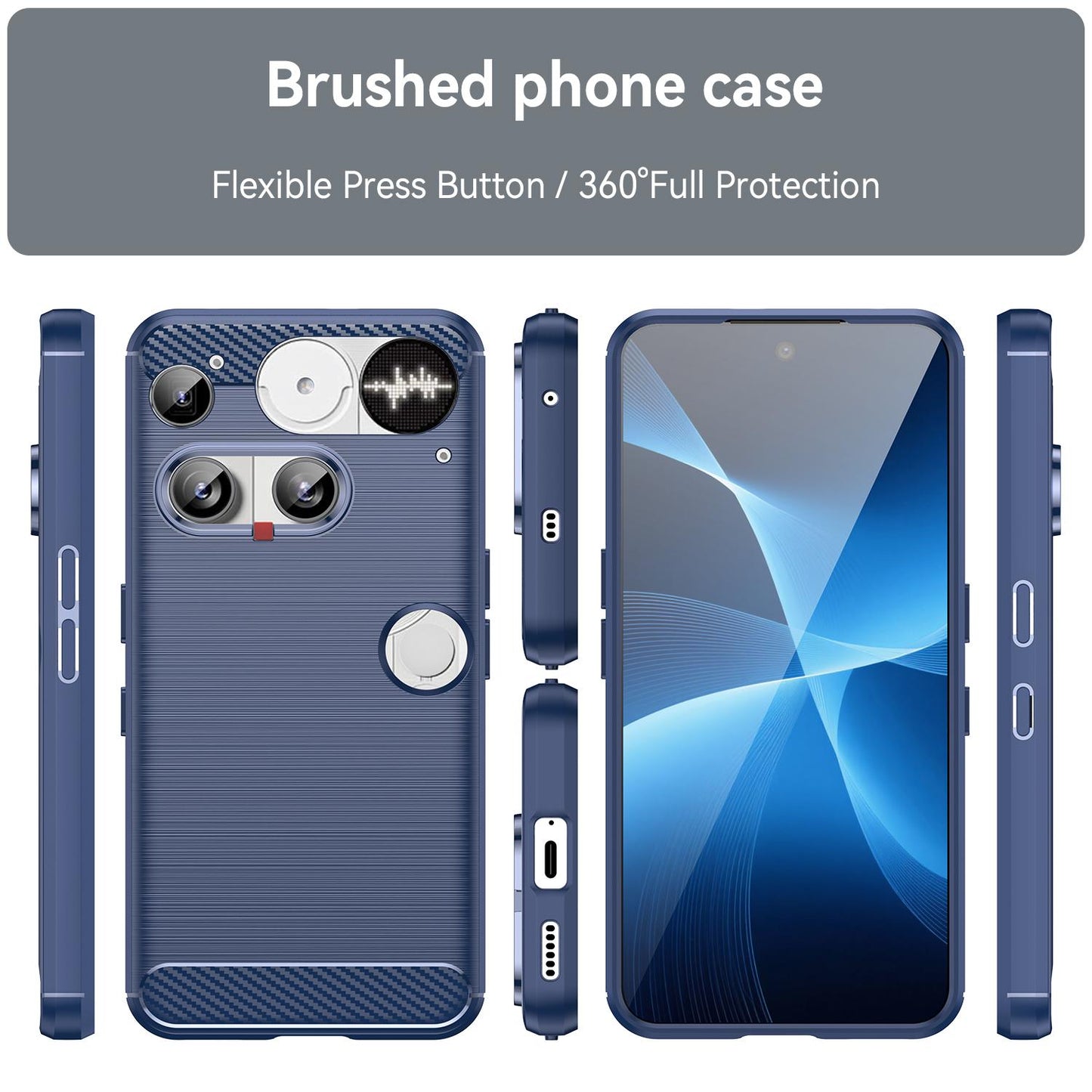 Nothing Phone 3 Carbon Fiber Brushed Texture TPU Protective Phone Case Shockproof Slim Cover