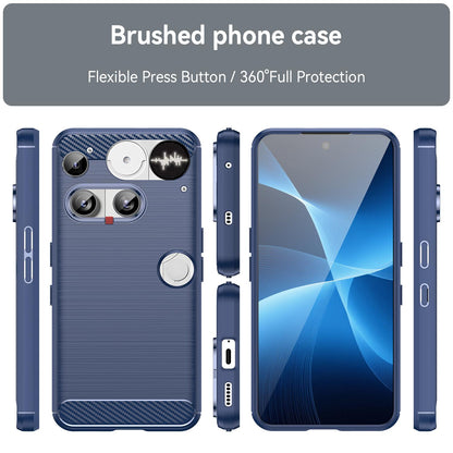 Nothing Phone 3 Carbon Fiber Brushed Texture TPU Protective Phone Case Shockproof Slim Cover