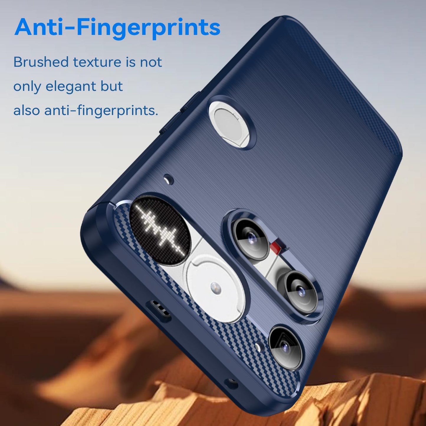 Nothing Phone 3 Carbon Fiber Brushed Texture TPU Protective Phone Case Shockproof Slim Cover