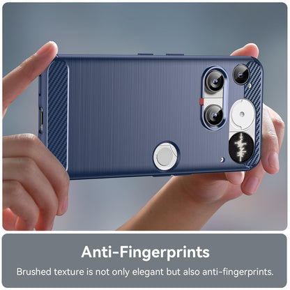Nothing Phone 3 Carbon Fiber Brushed Texture TPU Protective Phone Case Shockproof Slim Cover