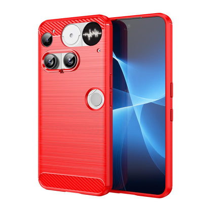 Nothing Phone 3 Carbon Fiber Brushed Texture TPU Protective Phone Case Shockproof Slim Cover