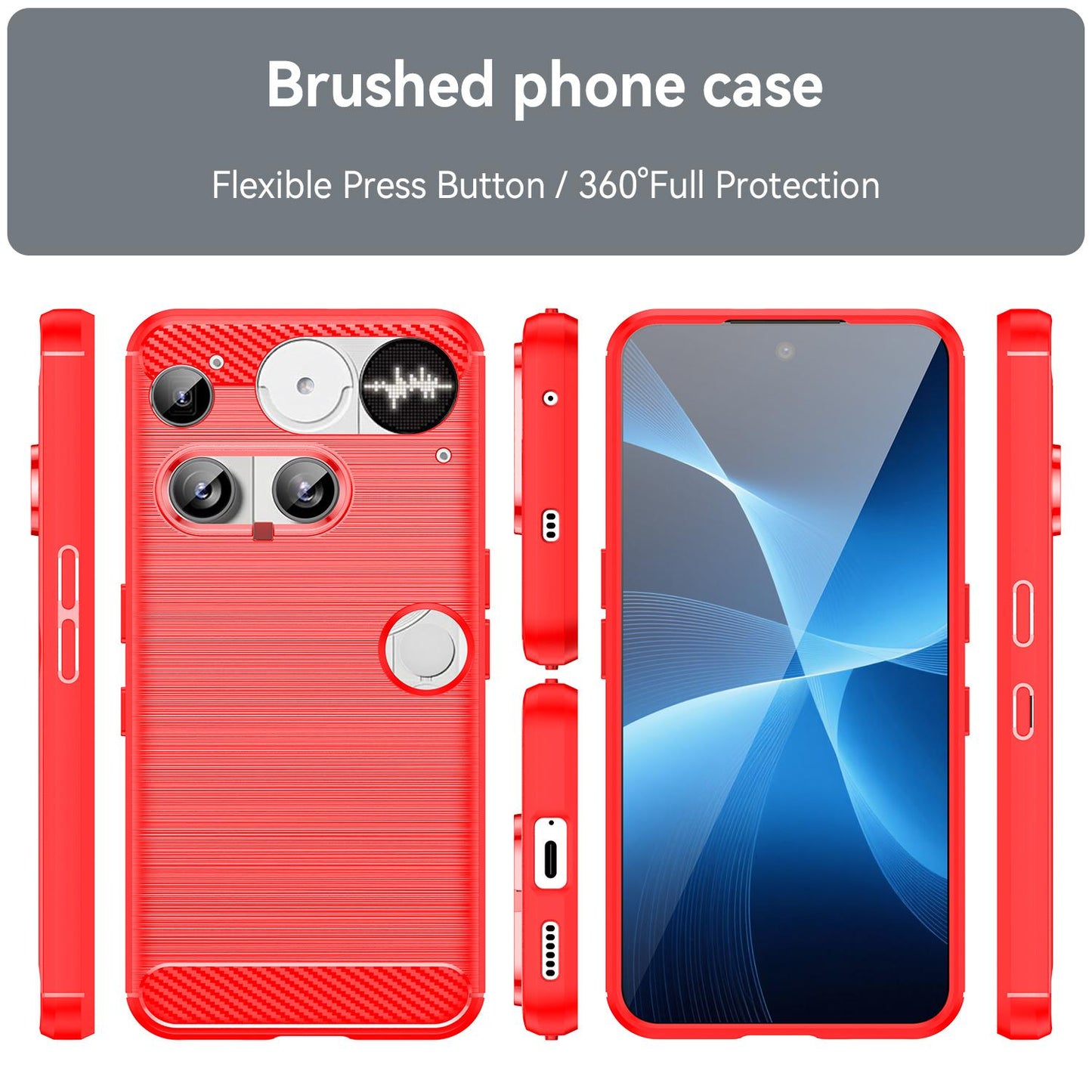 Nothing Phone 3 Carbon Fiber Brushed Texture TPU Protective Phone Case Shockproof Slim Cover