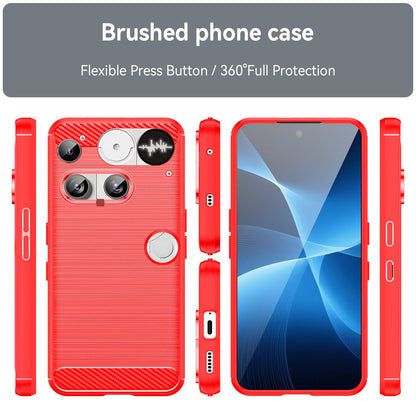 Nothing Phone 3 Carbon Fiber Brushed Texture TPU Protective Phone Case Shockproof Slim Cover