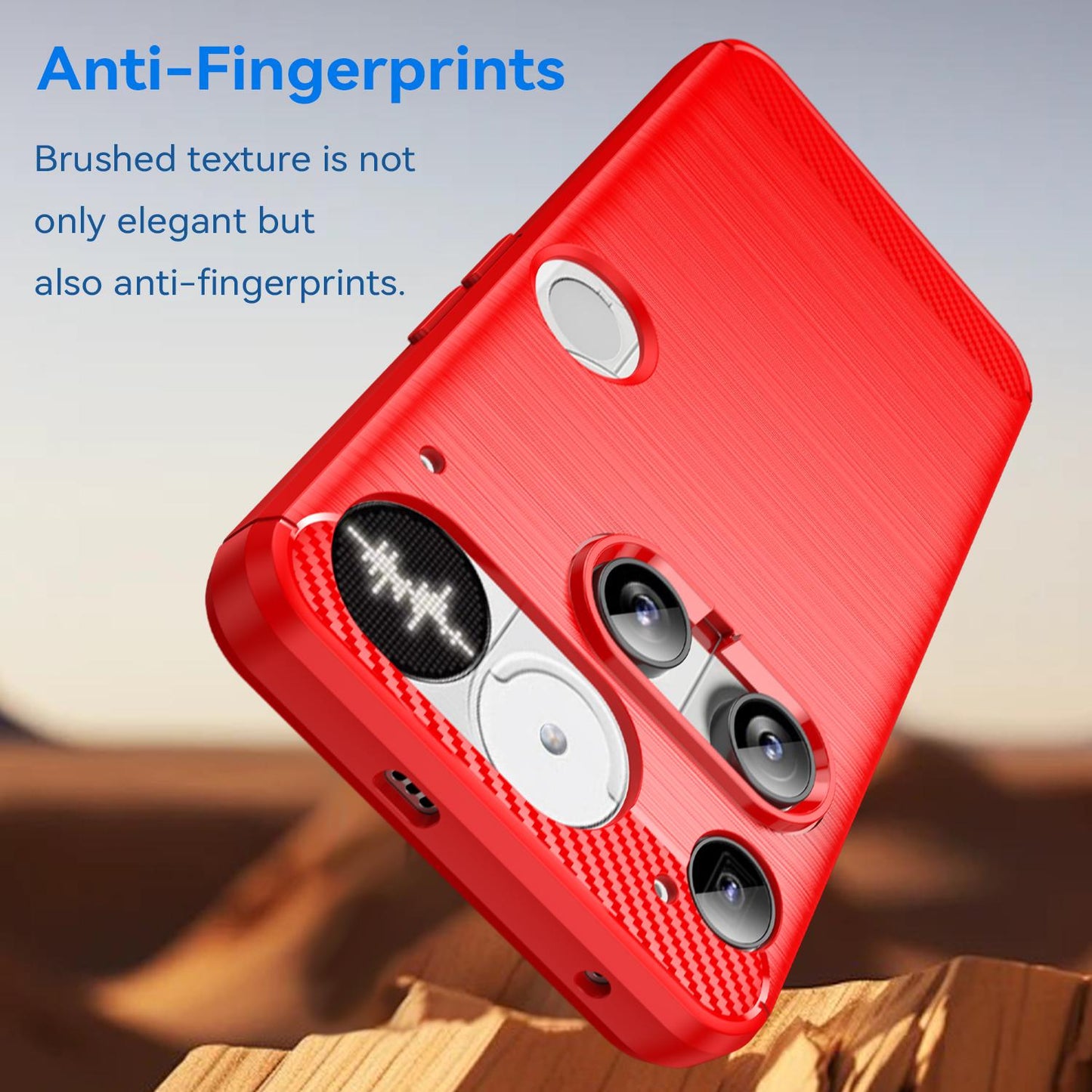 Nothing Phone 3 Carbon Fiber Brushed Texture TPU Protective Phone Case Shockproof Slim Cover