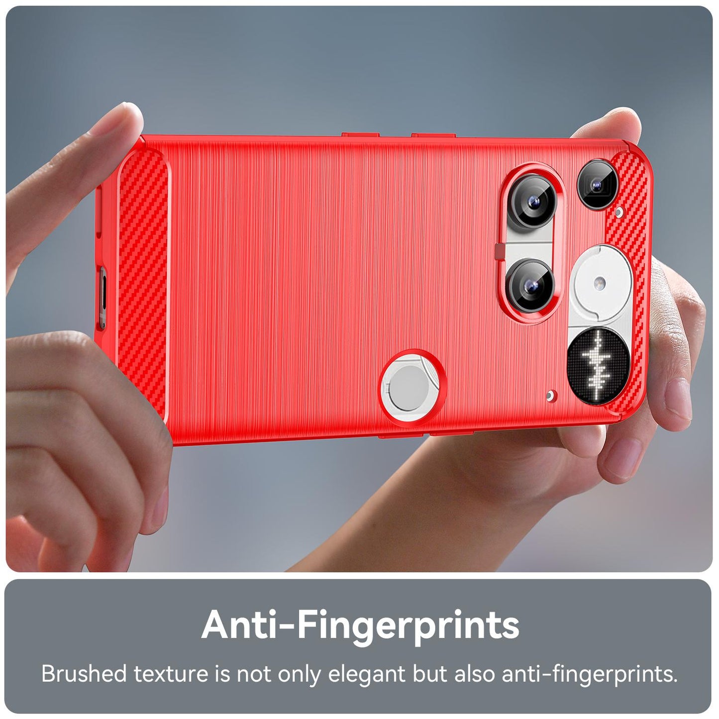 Nothing Phone 3 Carbon Fiber Brushed Texture TPU Protective Phone Case Shockproof Slim Cover