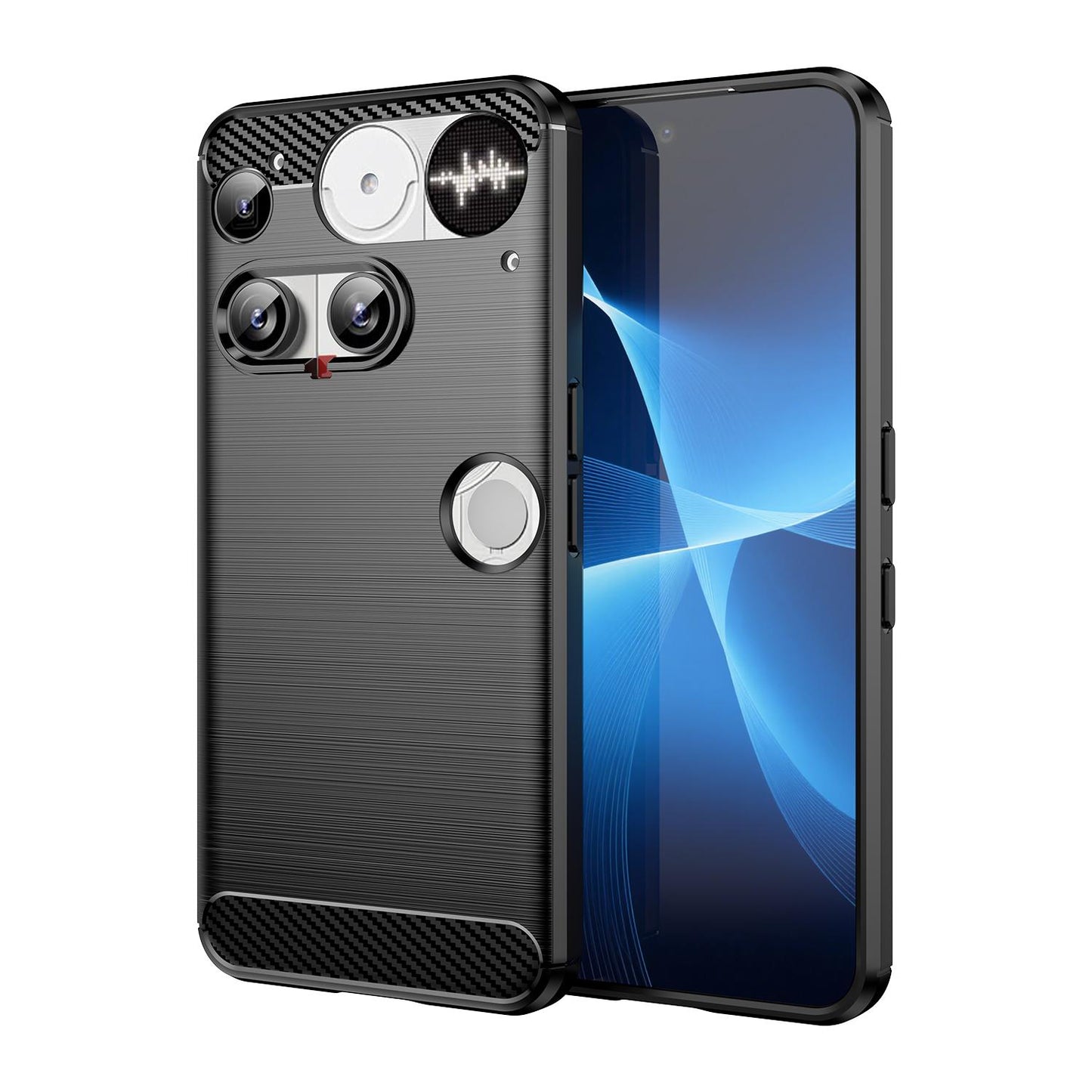 Nothing Phone 3 Carbon Fiber Brushed Texture TPU Protective Phone Case Shockproof Slim Cover