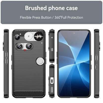 Nothing Phone 3 Carbon Fiber Brushed Texture TPU Protective Phone Case Shockproof Slim Cover