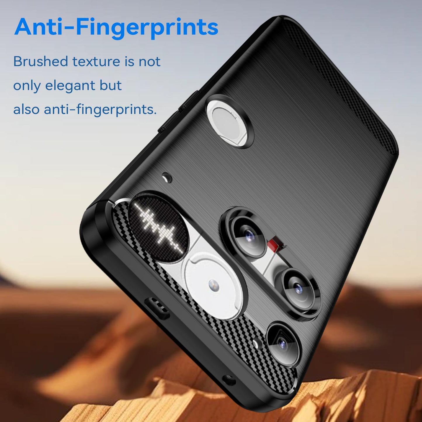 Nothing Phone 3 Carbon Fiber Brushed Texture TPU Protective Phone Case Shockproof Slim Cover