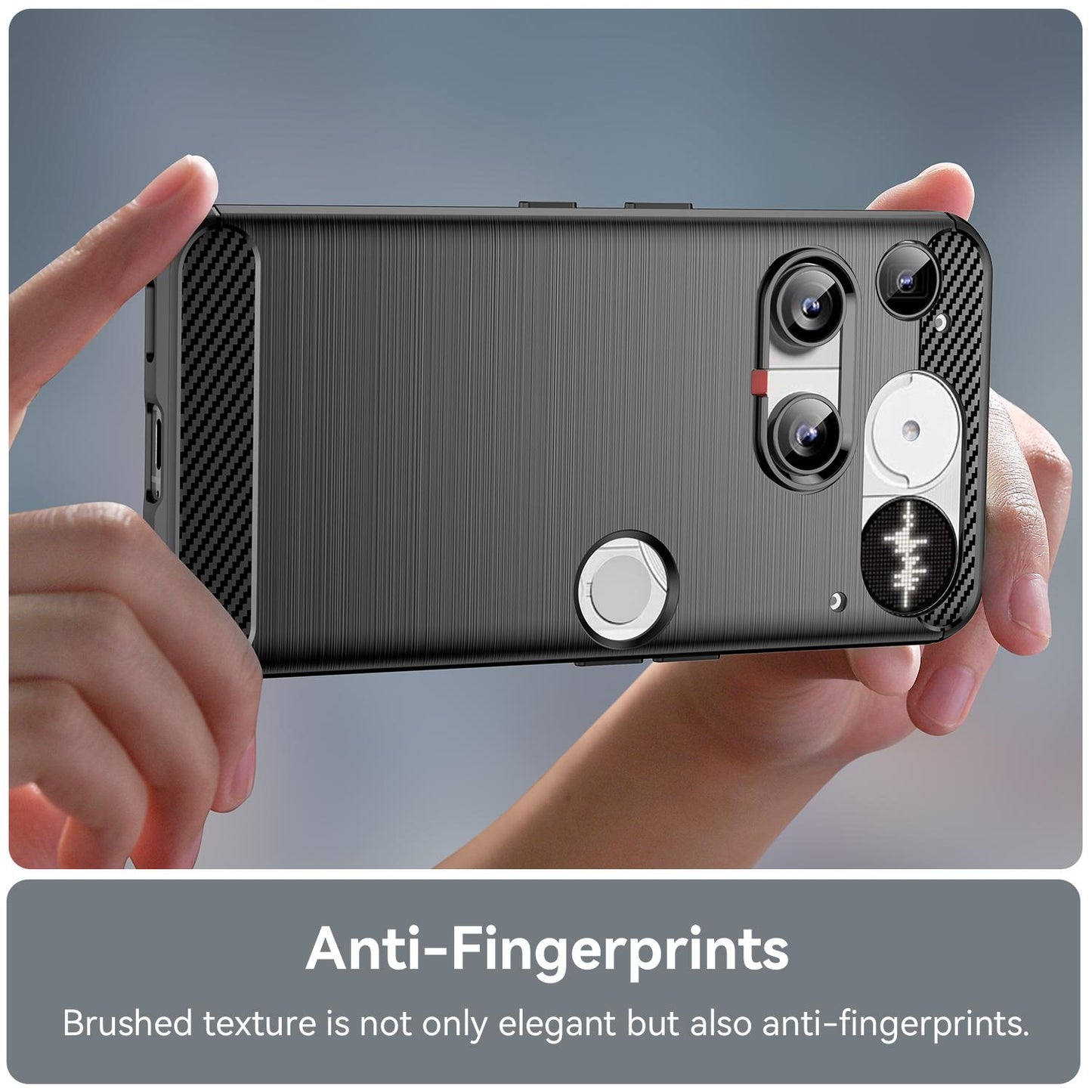Nothing Phone 3 Carbon Fiber Brushed Texture TPU Protective Phone Case Shockproof Slim Cover