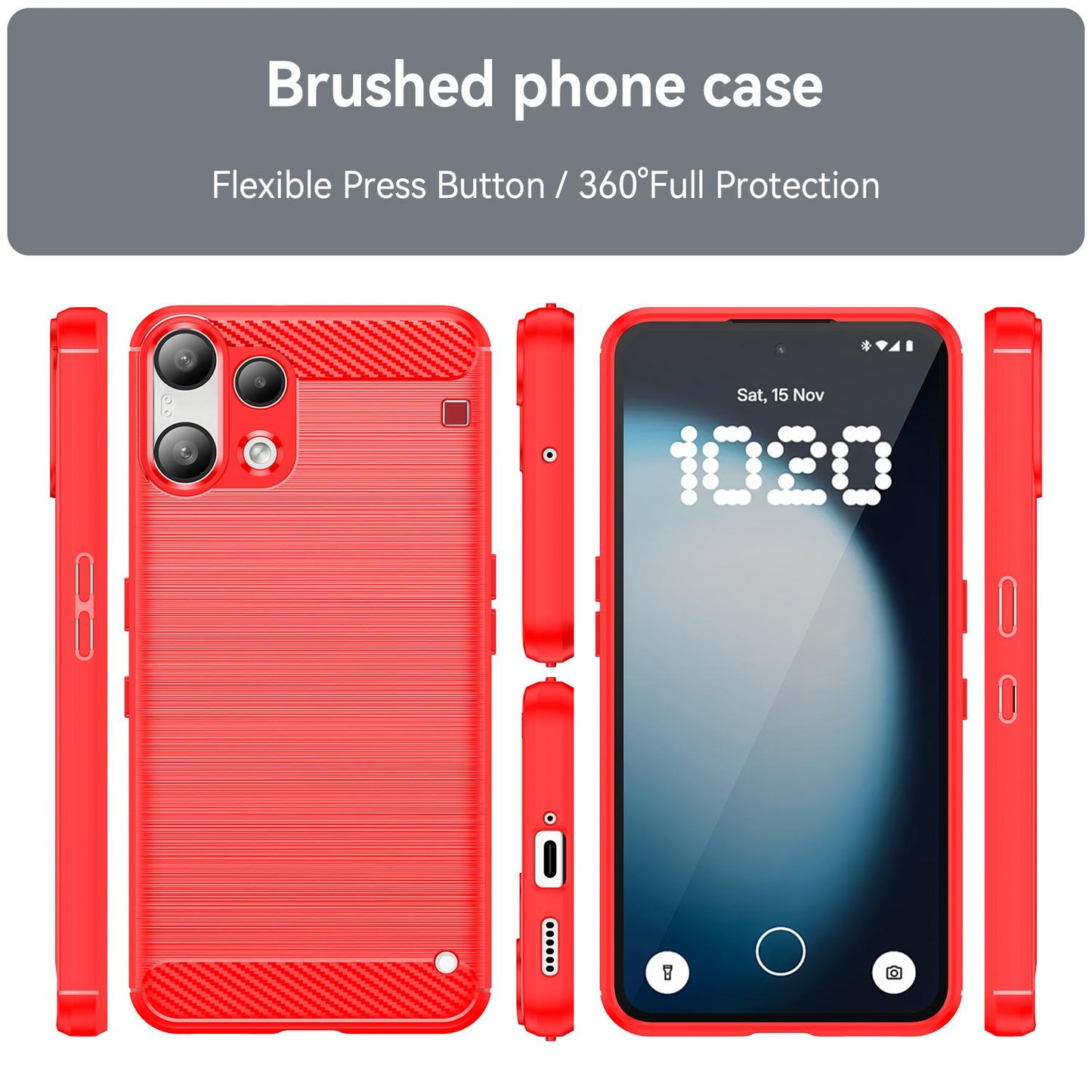 Nothing Phone 3a Lite Carbon Fiber Brushed Texture TPU Protective Phone Case Shockproof Slim Cover