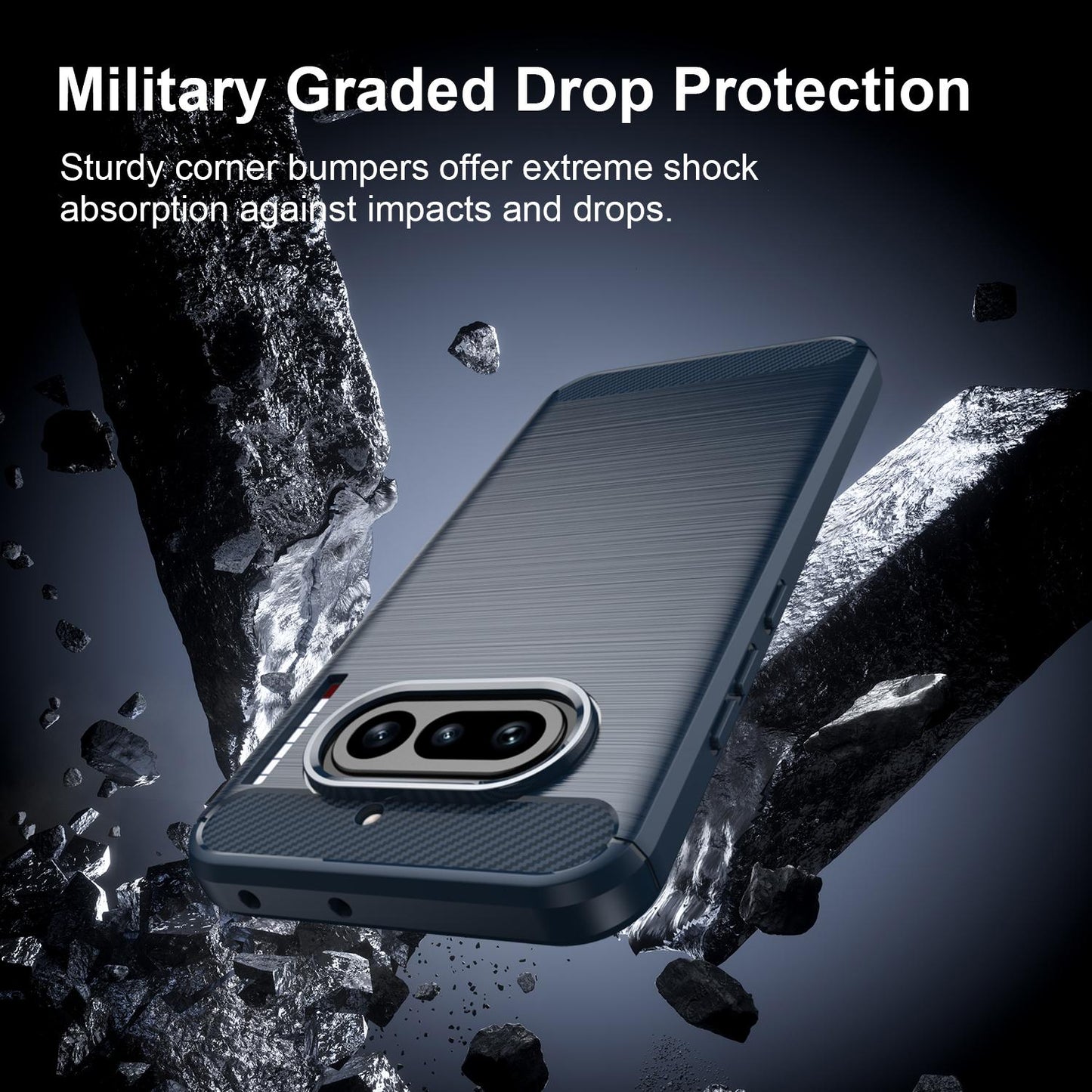 Nothing Phone 4a Carbon Fiber Brushed Texture TPU Protective Phone Case Shockproof Slim Cover