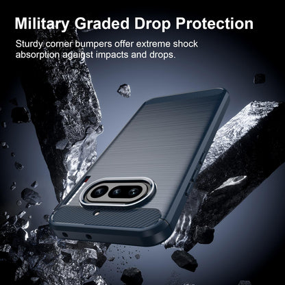 Nothing Phone 4a Carbon Fiber Brushed Texture TPU Protective Phone Case Shockproof Slim Cover