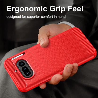 Nothing Phone 4a Carbon Fiber Brushed Texture TPU Protective Phone Case Shockproof Slim Cover
