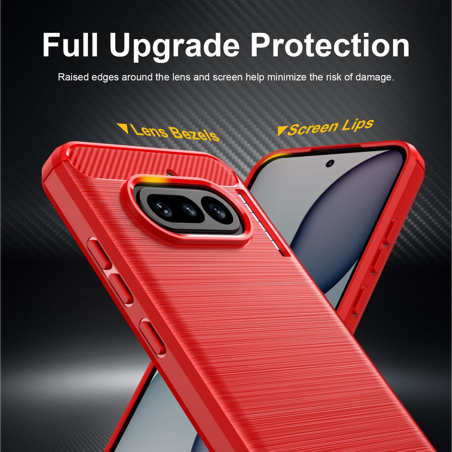 Nothing Phone 4a Carbon Fiber Brushed Texture TPU Protective Phone Case Shockproof Slim Cover