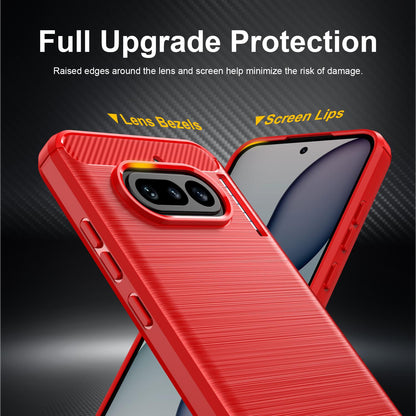 Nothing Phone 4a Carbon Fiber Brushed Texture TPU Protective Phone Case Shockproof Slim Cover