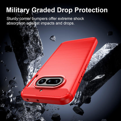 Nothing Phone 4a Carbon Fiber Brushed Texture TPU Protective Phone Case Shockproof Slim Cover