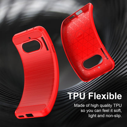 Nothing Phone 4a Carbon Fiber Brushed Texture TPU Protective Phone Case Shockproof Slim Cover