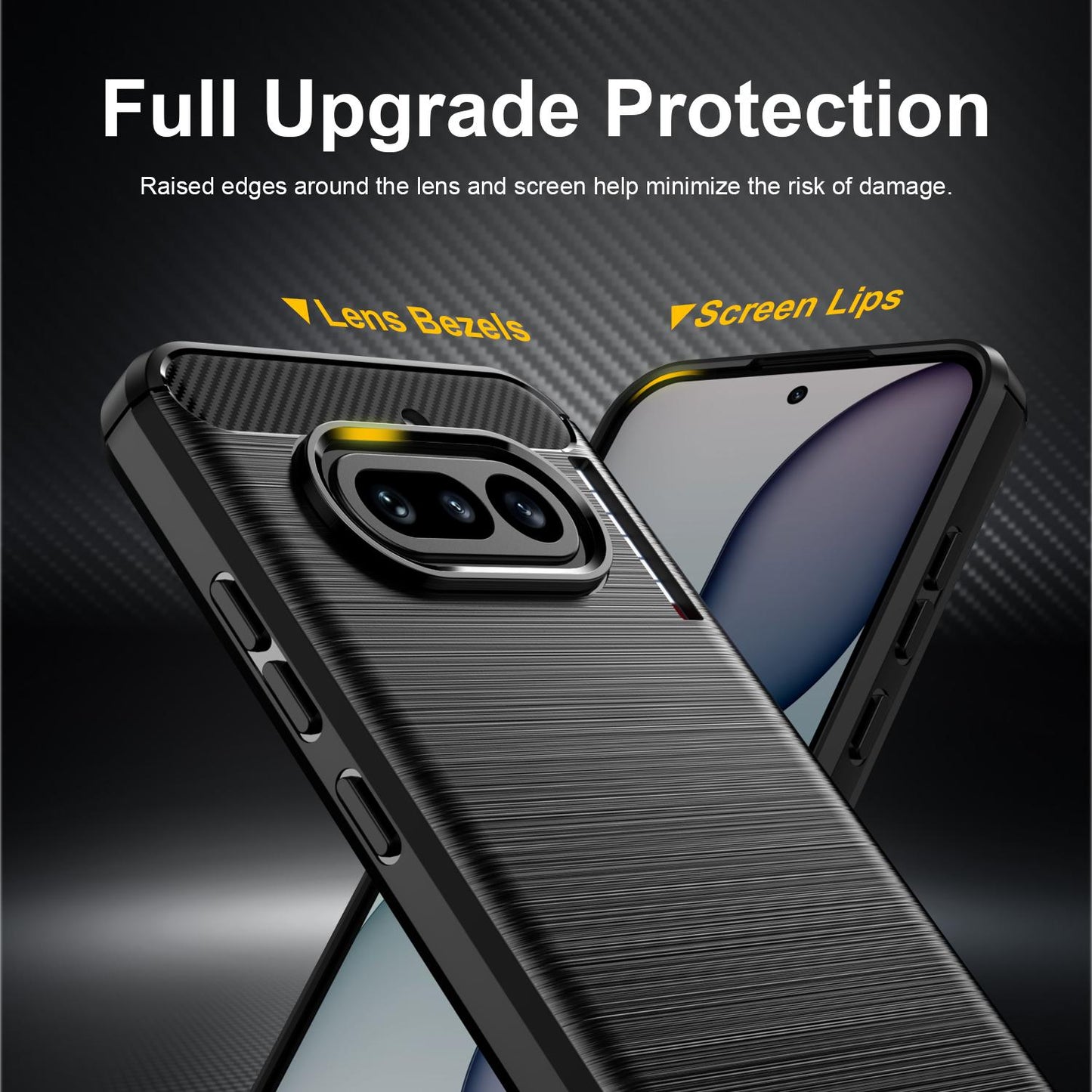 Nothing Phone 4a Carbon Fiber Brushed Texture TPU Protective Phone Case Shockproof Slim Cover