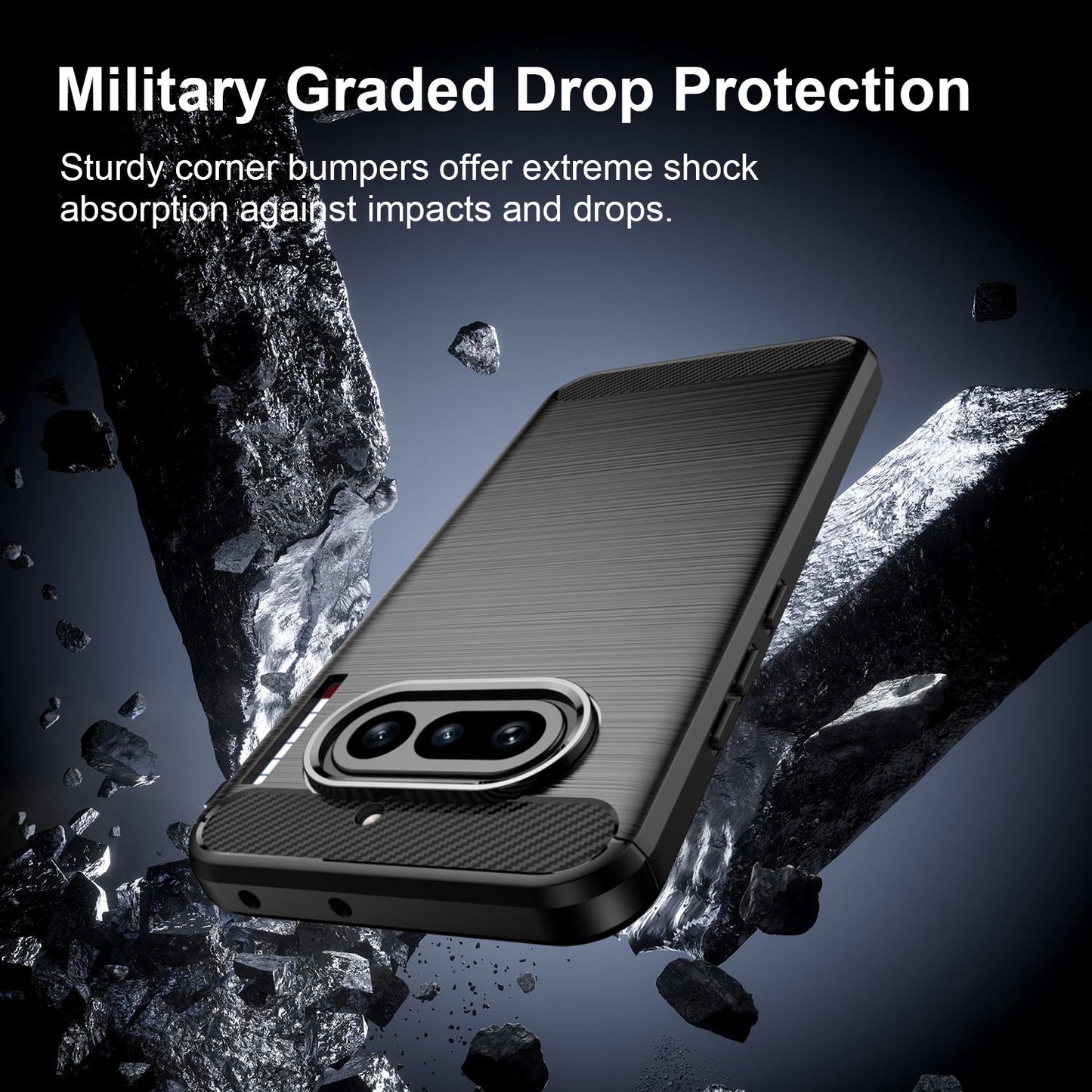 Nothing Phone 4a Carbon Fiber Brushed Texture TPU Protective Phone Case Shockproof Slim Cover
